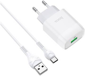 Зарядка HOCO C72Q Glorious USB QC3.0 + cable USB to USB-C 18W W 6931474732552