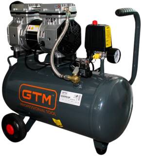 Компрессор GTM 24л, 105л/хв, 0,75кВт, 8бар, 220В, 2 циліндри безм KAW750-24L