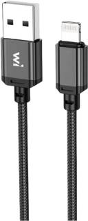 Кабель Wibrand USB 2.0 AM to Lightning 1.0m nylon black WI.DC/CO1B-UL