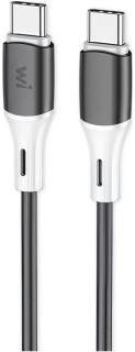 Кабель Wibrand USB-C to USB-C 1.0m 60W silicone black WI.DC/MA1B-CC