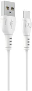 Кабель Wibrand USB 2.0 AM to USB-C 1.0m PVC white WI.DC/BO1W-UC