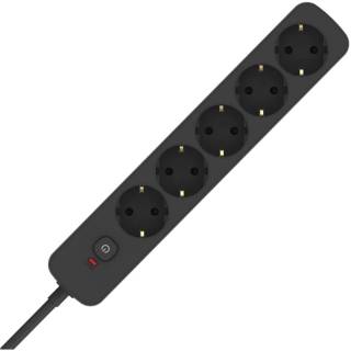 Фильтр ColorWay CCA-3G1MM 5 розеток, 3m Black CW-PSEA1053BK
