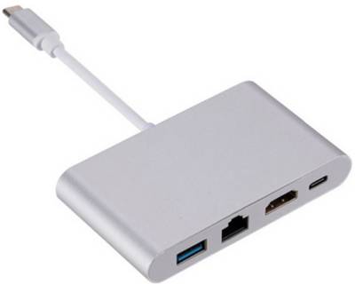 Аксессуар Dynamode USB3.1 Type-C to 1хHDMI, 1хRJ-45, 1хUSB 3.0, 1хUSB Multiport USB 3.1 Type-C to HDMI-RJ45
