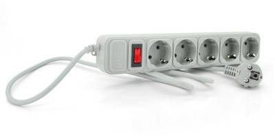 Фильтр Merlion 5 розеток, 10м, grey G5100