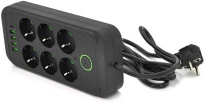 Фильтр VOLTRONIC F06U, 6 роз EU, 4USB Black F06U-Black