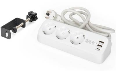 Фильтр Assmann 3 розетки, 2xUSB-A, 1xUSB-C,1.5м, White DA-70626