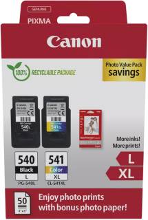 Картридж Canon PG-540 Multipack PG-540L/CL541XL BK, Color +Glossy 5224B012