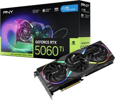 Видеокарта PNY GeForce RTX 5060 Ti 8GB EPIC-X RGB Overclocked Triple Fan 8GB VCG5060T8TFXXPB1-O