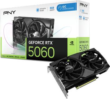 Видеокарта PNY GeForce RTX 5060 Overclocked Dual Fan 8GB VCG50608DFXPBW1-O