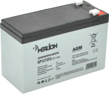 Аккумулятор Merlion GP1272F2 12V-7.2Ah GP1272F2BW