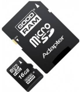 Карта памяти Goodram microSDHC 16GB Class 10 + adapter RETAIL 10 SDU16GHC10AGRR10