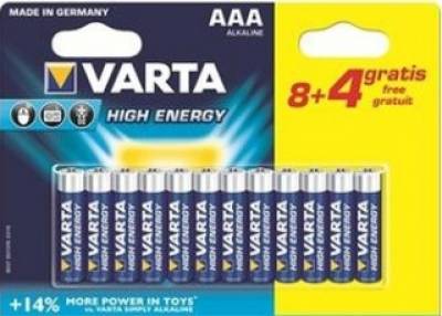 Батарейка Varta HIGH E AAA BLI12 (8+4) ALKALINE 04903121472