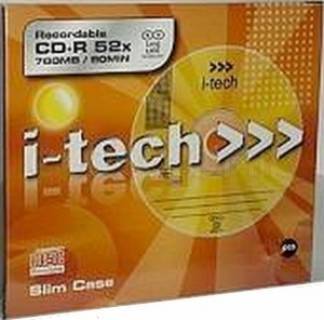 Диск I-Tech CD-R 700Mb 52x LongLife Slim 99486