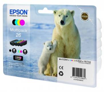 Картридж Epson 26 XP600/ 605/ 700 Bundle (C, M, Y, Bk) C13T26164010
