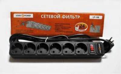 Сетевой фильтр LogicPower LP-X6 3.0m Black