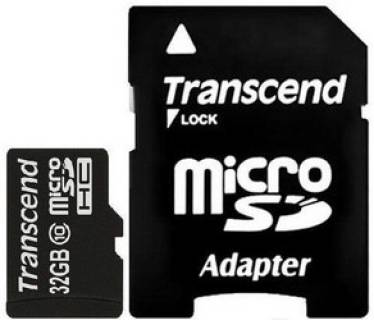 Карта памяти Transcend Premium microSDHC 32 GB Class 10 UHS-I + SD adapter TS32GUSDU1