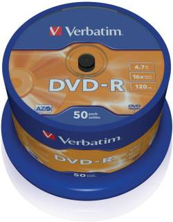 Диск Verbatim DVD-R Disk  4.7Gb 16x Cake 43548