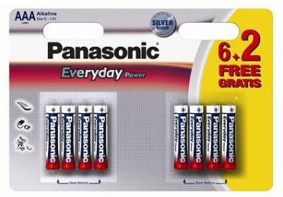 Батарейка Panasonic EVERYDAY POWER AAA BLI 8 (6+2) ALKALINE LR03REE/8B2F