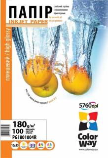 Фото бумага ColorWay ПГ180-100-А6 PG1801004R