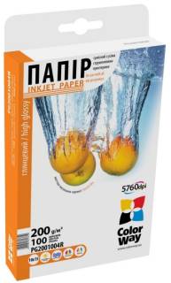 Фото бумага ColorWay 200g/m2, 13х18, 100л PG2001005R