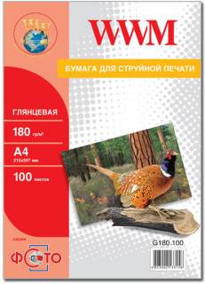 Фото бумага ColorWay PrintPro глянц.180 г/м10x15 G180-100