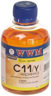 Чернила WWM CANON CL511/513/CLI521C Yellow C11/Y