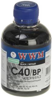 Чернила WWM CANON PG40/50/PGI5Bk/BCI-15 Black Pigment C40/BP