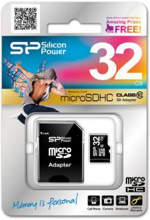 Карта памяти Silicon Power microSDHC 32GB Class 10 + adapter SP032GBSTH010V10-SP