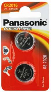 Батарейка Panasonic CR 2016 BLI 2 LITHIUM CR-2016EL/2B