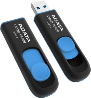 Флешка A-Data UV128 64GB Black-Blue USB 3.0 AUV128-64G-RBE