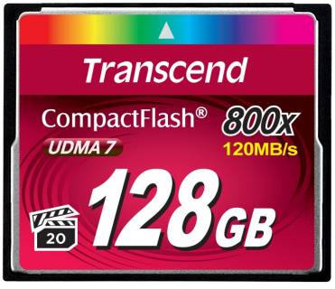 Карта памяти Transcend 128Gb CompactFlash Card 800x TS128GCF800