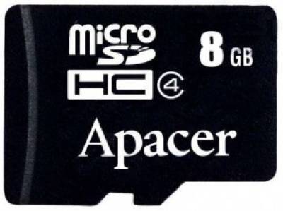 Карта памяти Apacer microSDHC 8GB Class4 AP8GMCSH4-RA