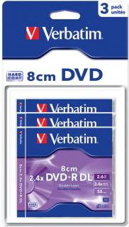 Диск Verbatim DVD-R Disc Mini Dual Layer 4x, 2.6Gb Slim Case Matt Silver 43632
