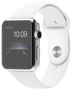 Apple iWatch 42mm Stainless Steel Case with White Sport Band MJ3V2