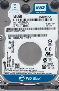 Внутренний HDD/SSD Western Digital Blue 500Gb 5400rpm 8Mb WD5000LPCX