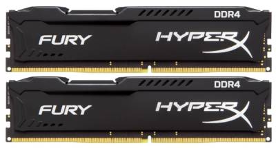 Оперативная память Kingston HyperX Fury Black DDR4 8Gb (2x4Gb) 2400MHz CL15 Kit HX424C15FBK2/8