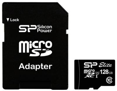 Карта памяти Silicon Power Elite microSDXC 128 GB Class 10 UHS-I Elite + adapter SP128GBSTXBU1V10SP