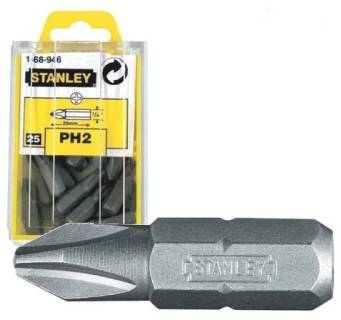 Биты STANLEY Биты Ph2, 25мм, 25шт 1-68-946