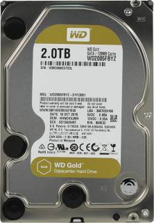 Внутренний HDD/SSD Western Digital Gold 2TB 7200RPM 6GB/S/128MB WD2005FBYZ