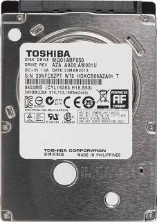 Внутренний HDD/SSD Toshiba Aquarius B 500Gb 5400rpm 8mb MQ01ABF050