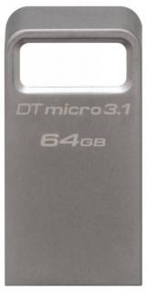 Флеш-память USB Kingston DataTraveler Micro 64GB Metal Silver USB 3.1 DTMC3/64GB