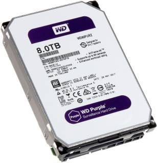 Внутренний HDD/SSD Western Digital Purple 8Tb 5400rpm 128mb WD80PURZ
