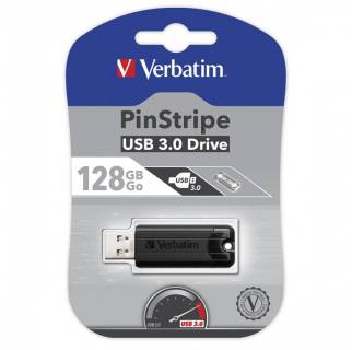 Флеш-память USB Verbatim Store'N'Go Pin Stripe 128Gb Black USB 3.0 49319