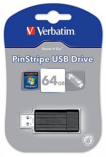 Флеш-память USB Verbatim Store'N'Go Pin Stripe 64Gb Black USB 2.0 49065