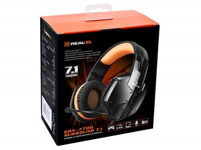 Наушники REAL-EL GDX-7700 Black/Orange EL124100016