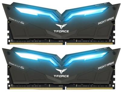 Оперативная память Team T-Force Night Hawk Black LED/Blue DDR4 32Gb (2x16Gb) 2666MHz CL15 Kit THBD432G2666HC15BDC01