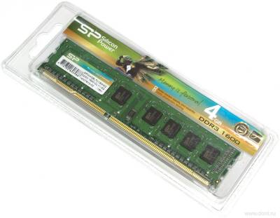 Оперативная память Silicon Power DDR3 4Gb 1600MHz CL11 SP004GBLTU160N02