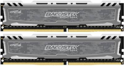 Оперативная память Crucial Ballistix Sport LT Gray DDR4 16Gb (2x8Gb) 2666MHz CL16 Kit BLS2C8G4D26BFSBK