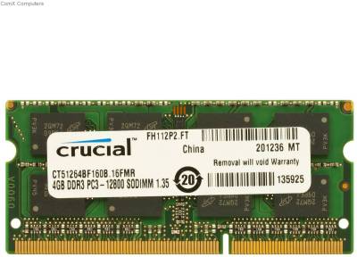 Оперативная память Crucial So-Dimm DDR3 4Gb 1600MHz CL11 CT51264BF160B