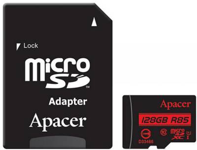 Карта памяти Apacer microSDXC 128Gb Class10 UHS-I R85MB/s + adapter SD AP128GMCSX10U5-R